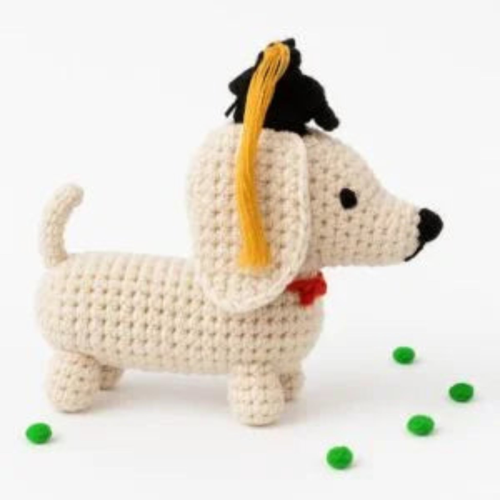 Handmade crochet amigurumi dachshund graduate plush toy artisan gift graduation