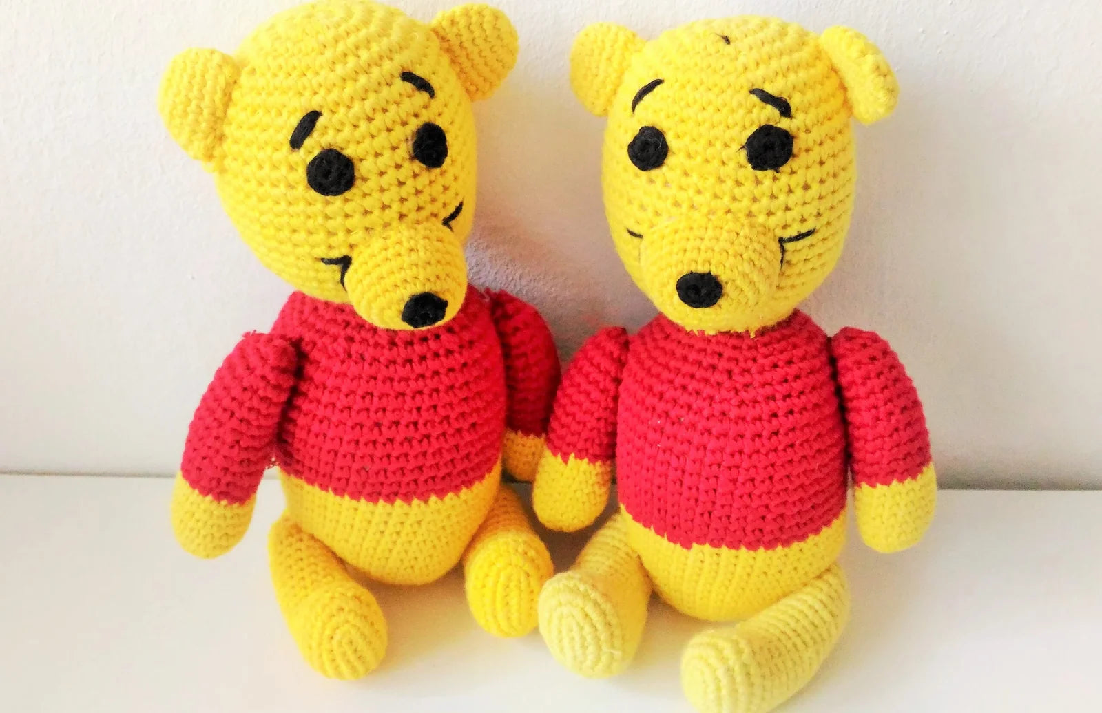 Orsetto Amigurumi Giallo e Rosso (28cm) - Peluche Fatto a Mano - Cepaale