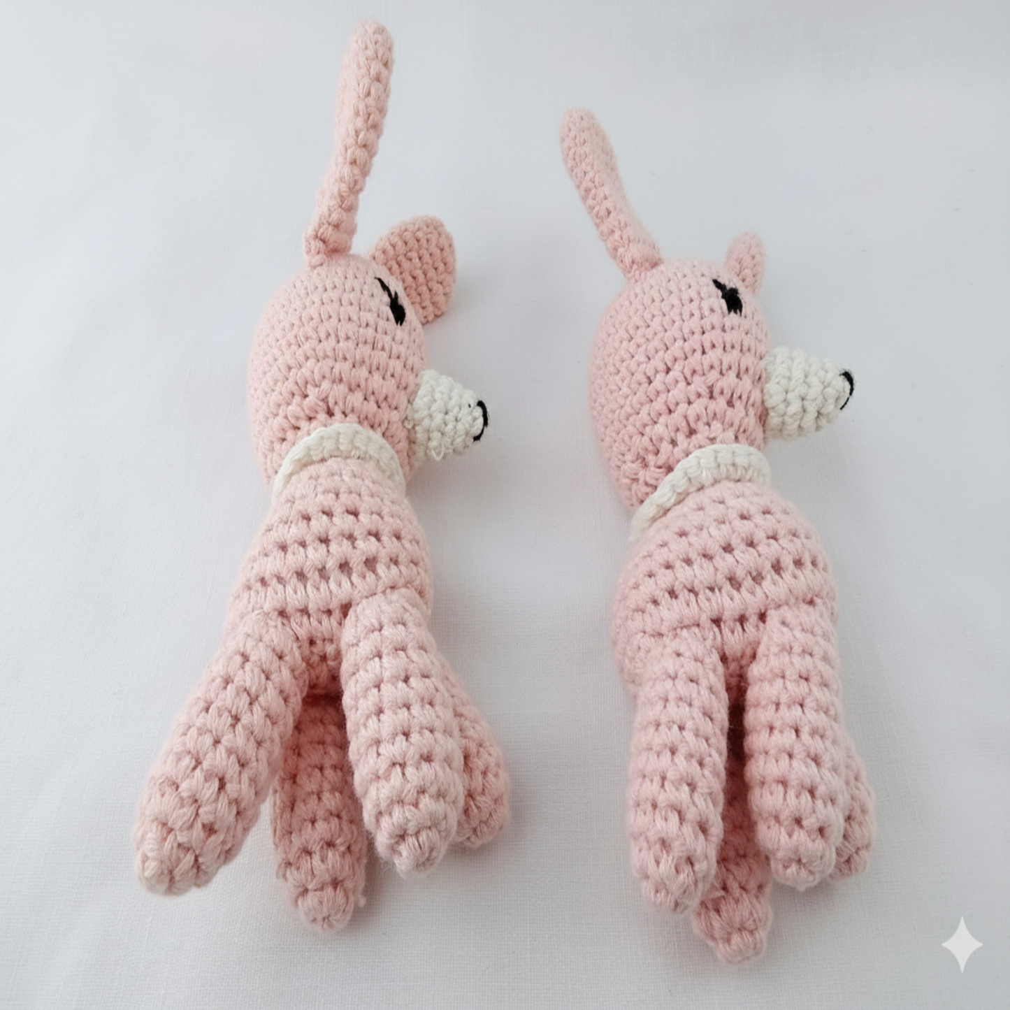 Handmade crochet amigurumi side view sleeping plush toy game kids artisan