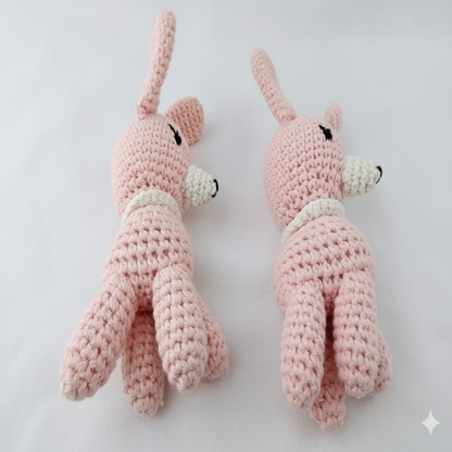 Handmade crochet amigurumi side view sleeping plush toy game kids artisan